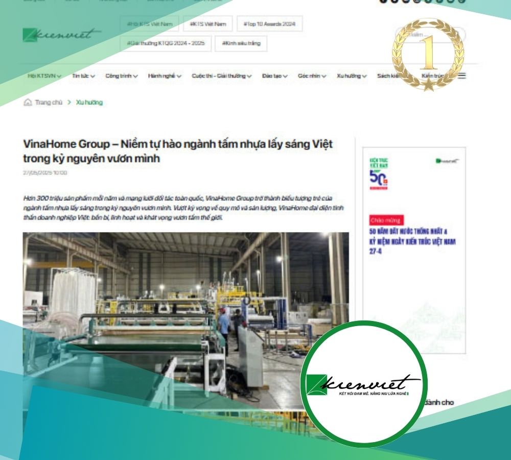 [Báo Kienviet.net] VinaHome Group – Niềm tự hào ngành tấm nhựa lấy sáng Việt trong kỷ nguyên vươn mình