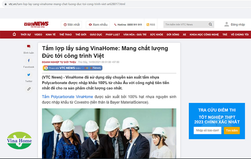 [VTC NEWS] Tấm lợp lấy sáng VinaHome: Mang chất lượng Đức tới công trình Việt