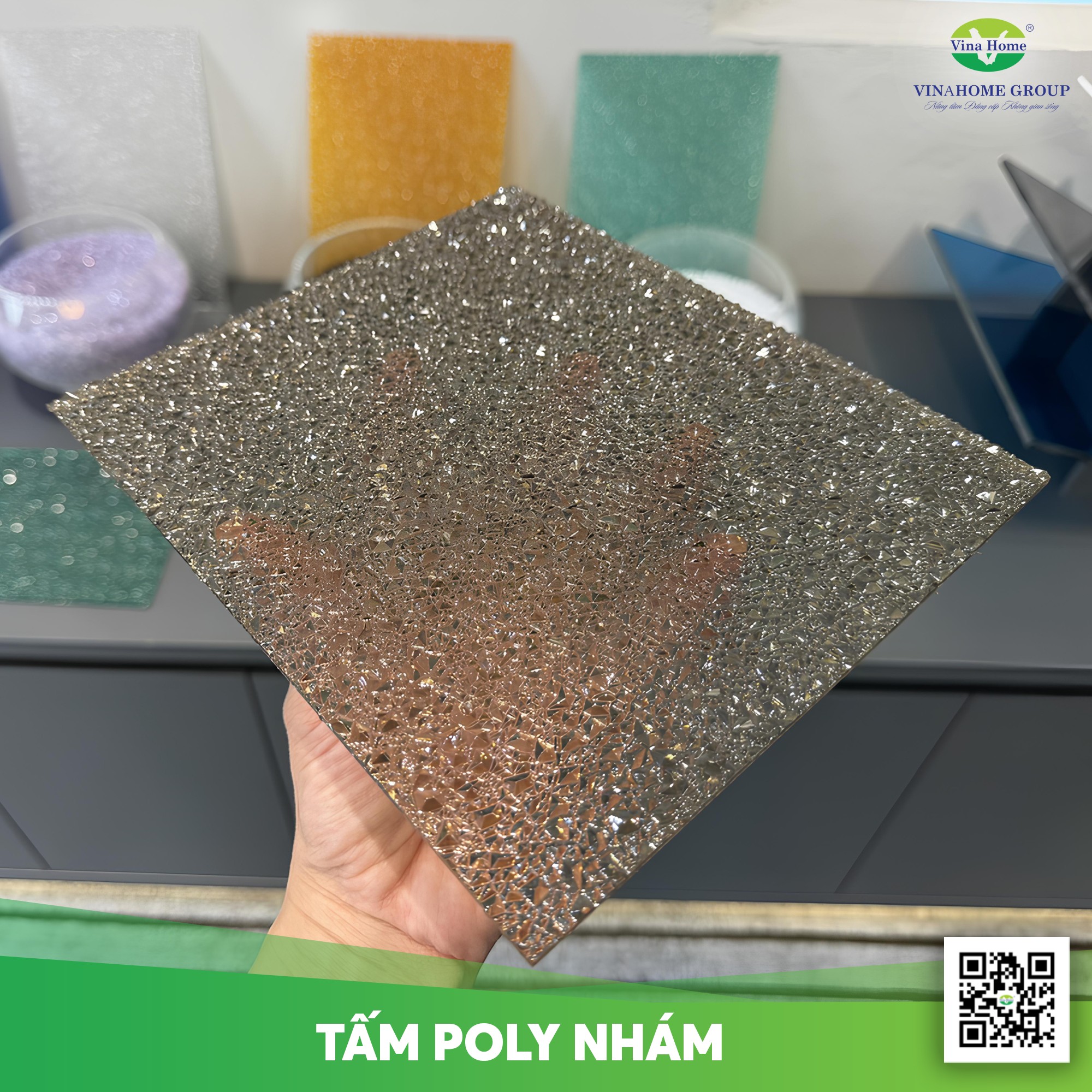 Tấm lợp lấy sáng Poly sần