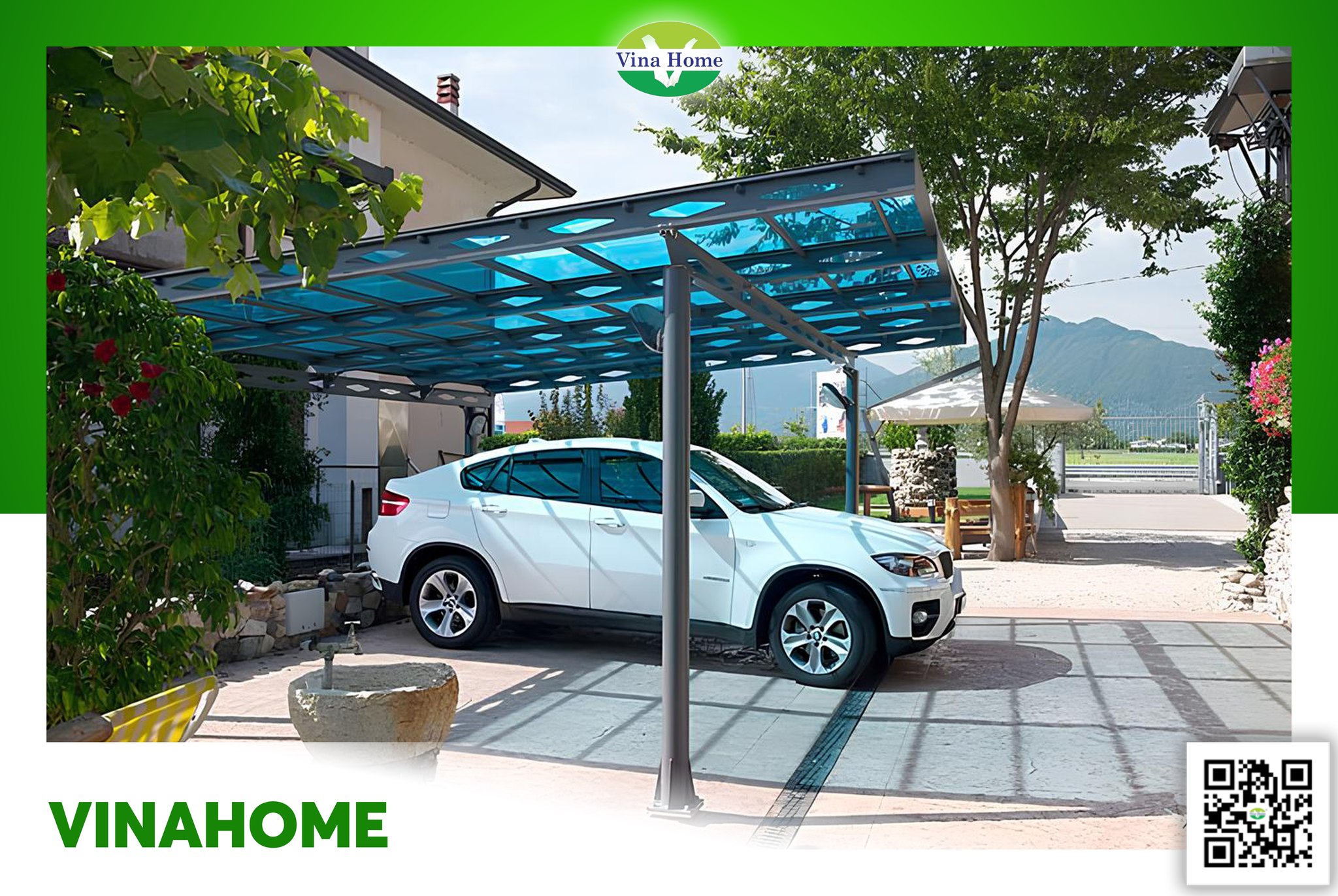 Mái che bằng tấm nhựa Polycarbonate