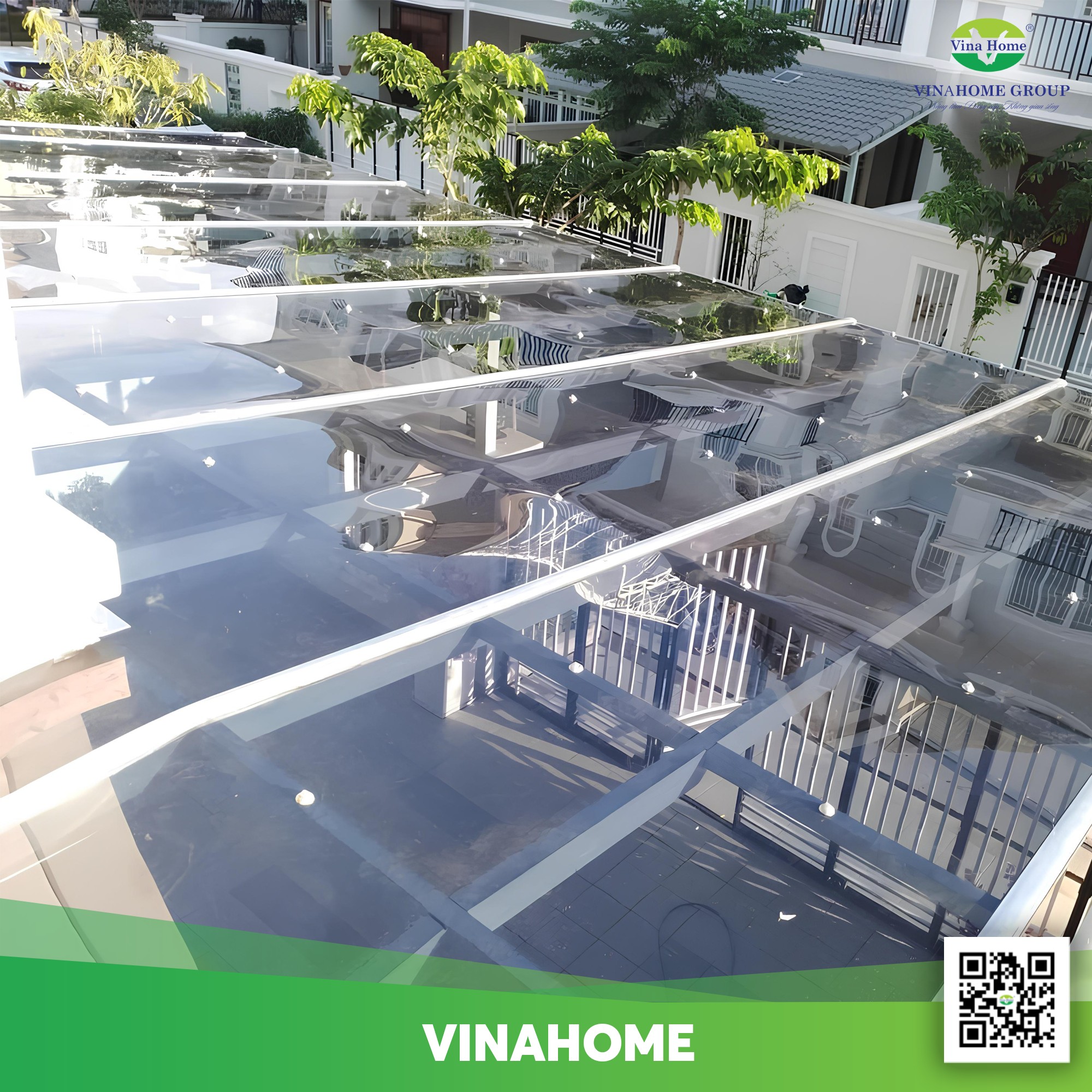 Công trình mái lợp Polycarbonate màu trong suốt