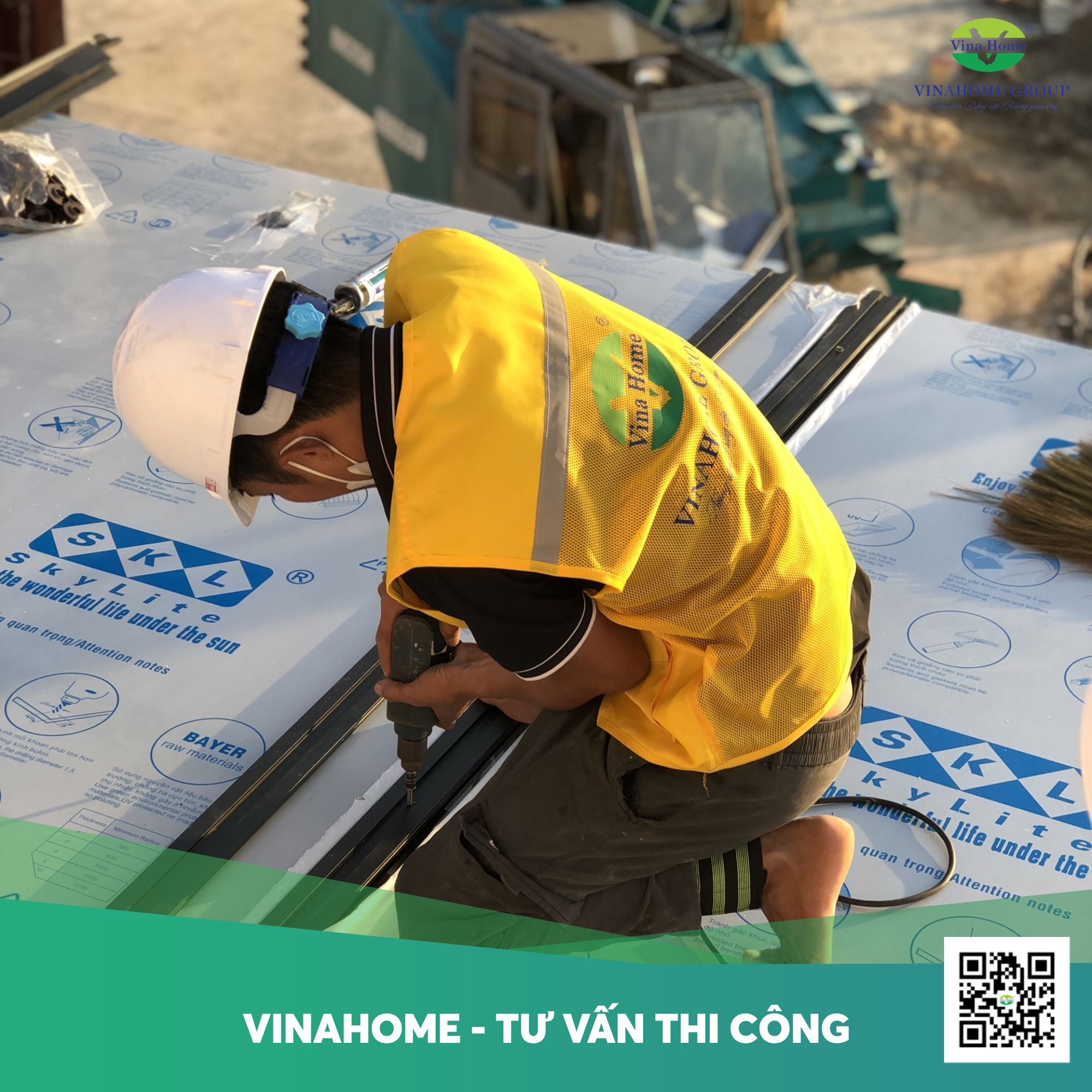 Thi công nhựa lấy sáng poly