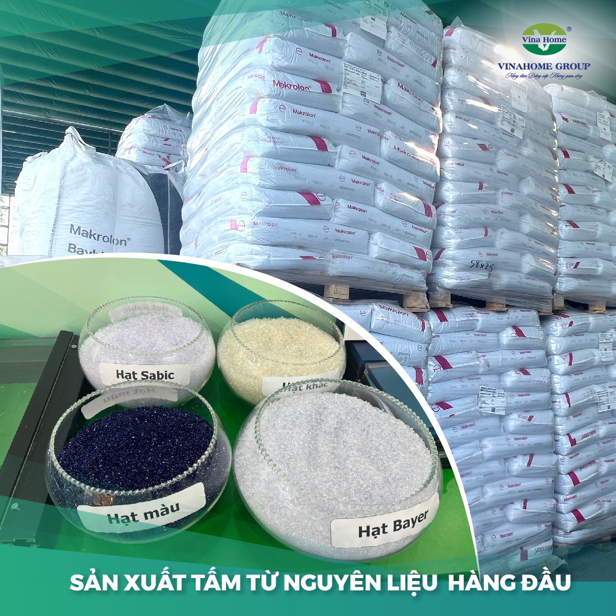 Nguyên liệu sản xuất tấm nhựa Poly sần