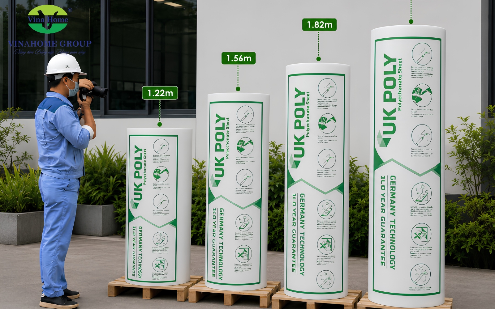 Tấm lợp lấy sáng UK poly đặc 1.5mm