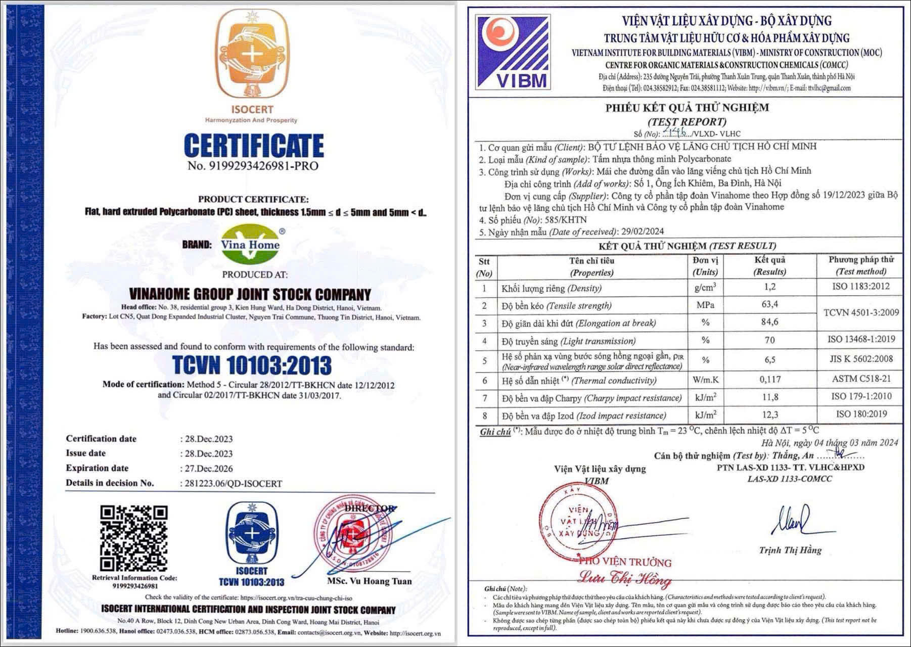 Chứng nhận chất lượng nhựa Poly