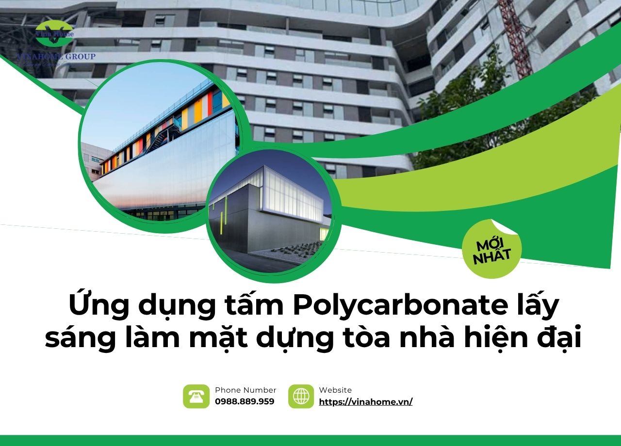 Ứng dụng tấm Polycarbonate lấy sáng làm mặt dựng tòa nhà hiện đại
