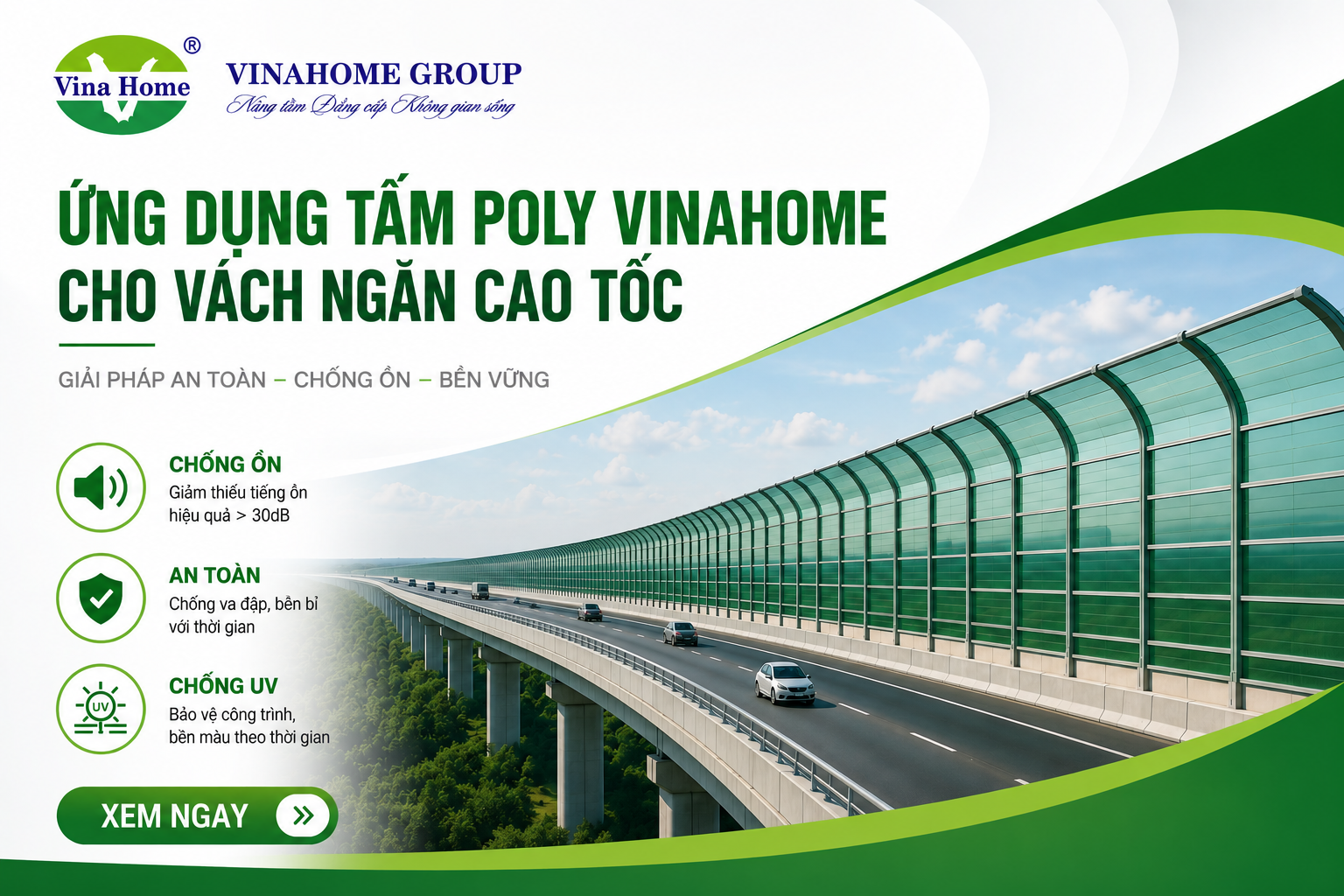 Ứng dụng tấm Poly Vinahome làm vách cao tốc [An Toàn, Chống Ồn]